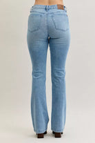 Judy Blue Medium Washed Mid Rise Bootcut Jeans with Contrast Wash & Front Patch Pockets