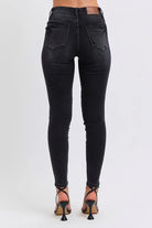 Judy Blue Black Mid Rise Tummy Control Skinny Jeans
