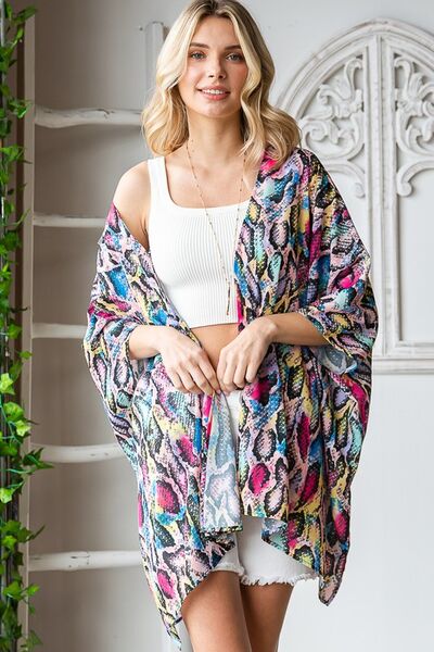 Heimish Multi Color Snake Open Cardigan