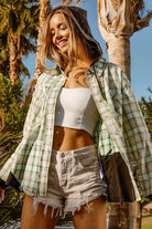 BiBi Green Casual Check Shirt with Hood GREEN MULTI