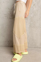 POL Corn Soup Elastic Waistband Wide Leg Pants with Drawstring