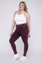 Zenana Plus Size Mineral Wash Yoga Leggings ZENANA