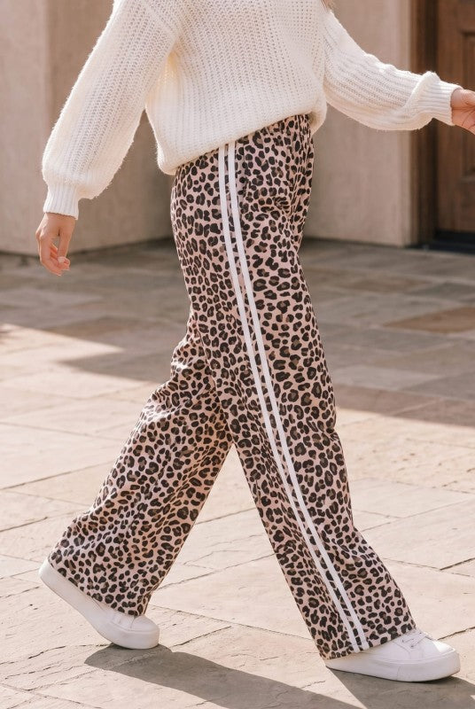 Kori Wild Side Leopard Print Wide Leg Pants