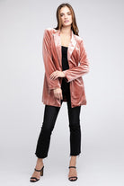 BiBi Shiny Velvet Peak Lapel Single Blazer BiBi