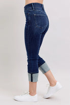Judy Blue High-Waist Double Waist Band Cuffed Skinny Jeans
