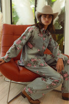 BiBi Flower Printed Denim Pants