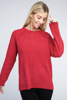 Zenana Raglan Chenille Long Sleeve Sweater ZENANA