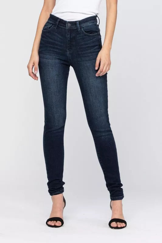 Judy Dark Washed Blue High Waist Washed Skinny Jeans DK