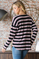 Heimish Victoria Multi Color Striped Pullover Top Shirts