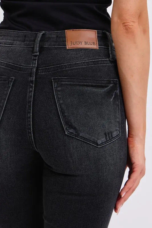 Judy Blue Black Mid Rise Tummy Control Skinny Jeans