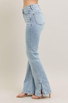 Judy Blue Light Washed Tummy Control Vintage Wash Side Slit Slim Boot Jeans