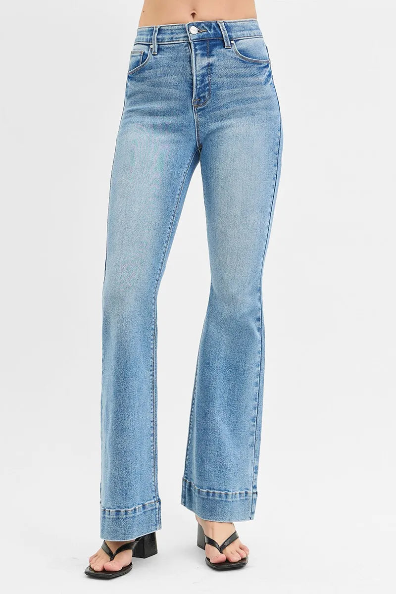 RISEN Tummy Control Elastic Band High Rise Flare Jeans
