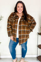 Haptics r Rust Plaid & Animal Print Button Down Jacket