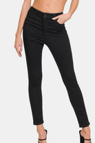 Zenana Black High Rise Skinny Jeans with Pockets Black Jeans