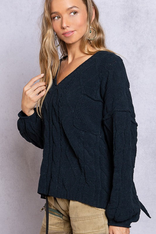 POL Dreamy V-Neck Sweater with Chain Detail POL