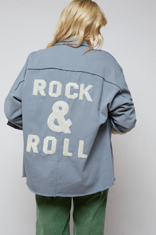 Davi & Dani Rock & Roll Long Sleeve Button Down Jacket PF2023
