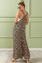 BiBi Leopard Print Wide Leg Overalls