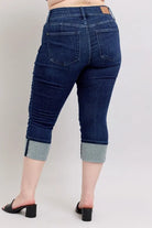 Judy Blue High-Waist Double Waist Band Cuffed Skinny Jeans