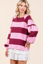 Mittoshop Striped Snap Shoulder Long Sleeve Top