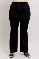 Judy Blue Black High Waist Star Seam Detail Flare