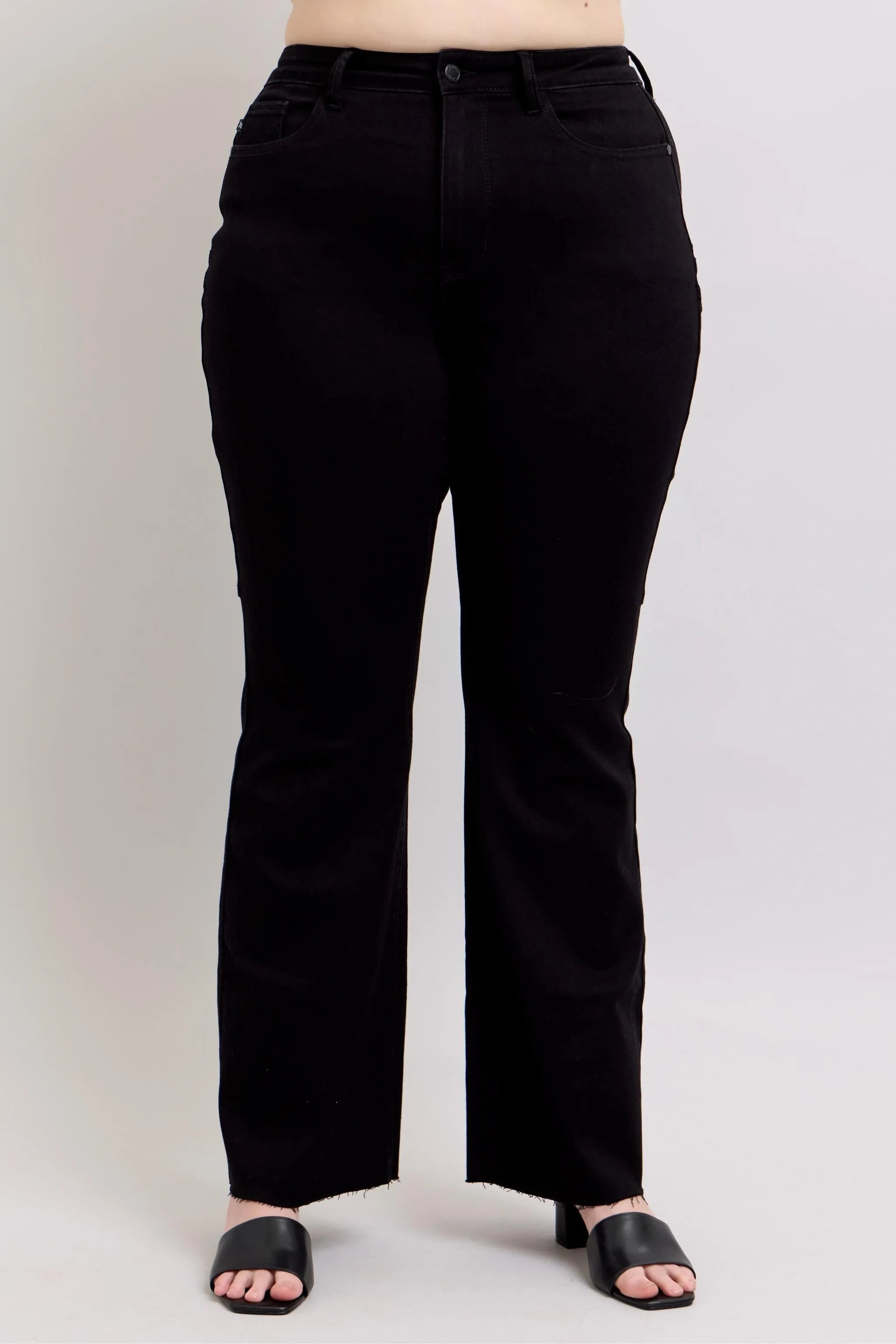 Judy Blue Black High Waist Star Seam Detail Flare