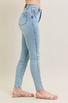 Judy Blue Light Washed Mid-Rise Tummy Control Vintage Wash Skinny Jeans
