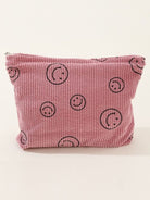 Zenana - 6 Colors- Corduroy Smile Clutch Bag Dusty Pink One Size