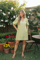 Jodifl Lime Blossom Jacquard Mini Dress