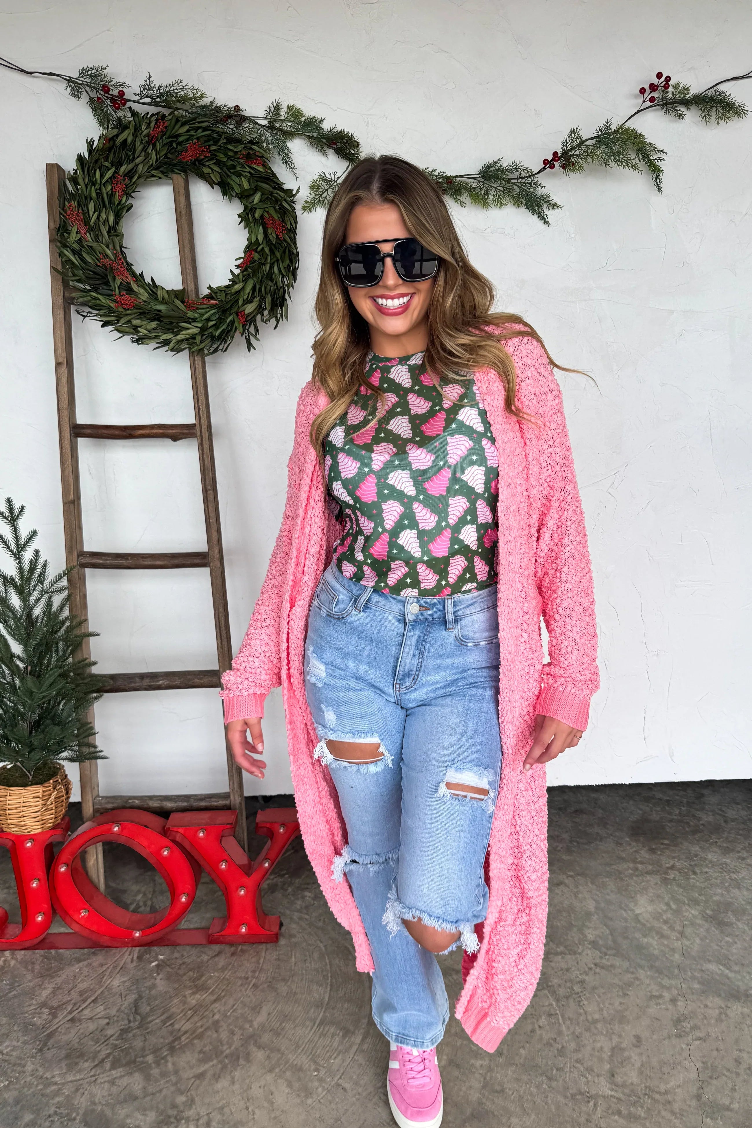 PREORDER: Blakeley Poppy Knit Popcorn Cardigan Womens