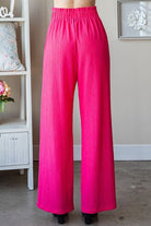 Heimish Watermelon Pink Front Tie Pants with Paperbag Waistband