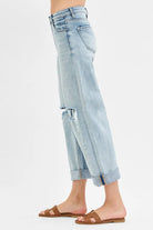 RISEN Mid Rise Fit Boyfriend Jeans with Cuff