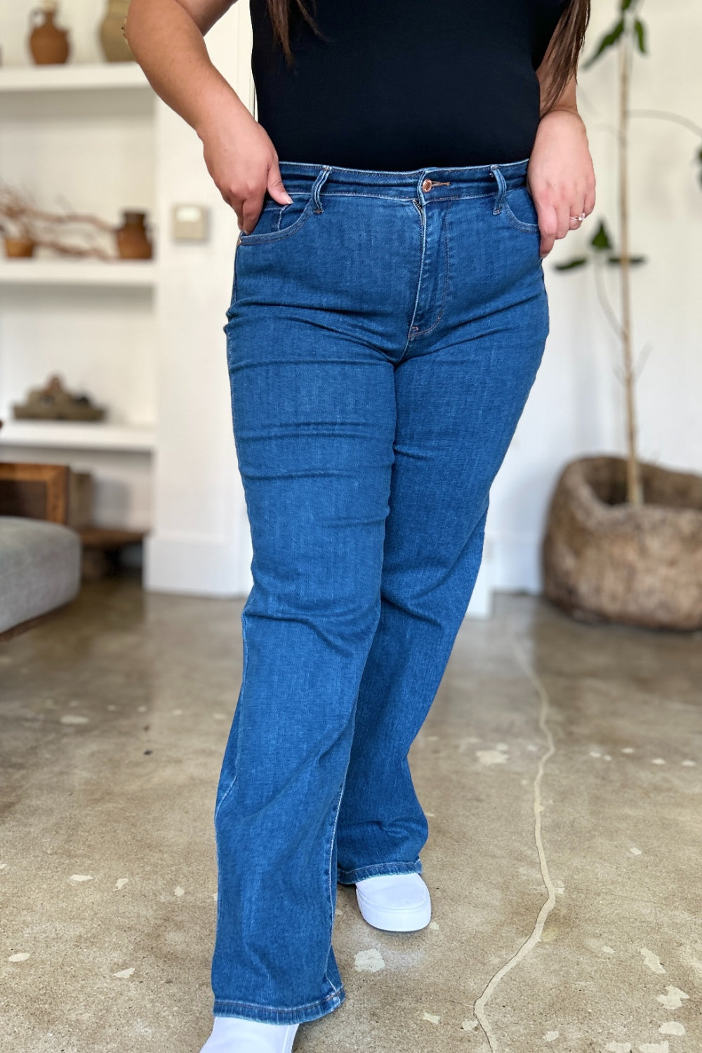 Judy Blue High Rise Straight Jeans Trendsi