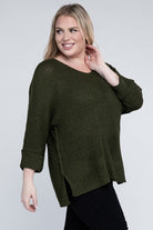 eesome Plus Size Crew Neck Knit Sweater eesome