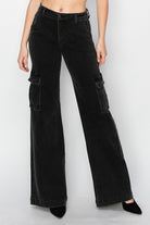 Risen Black High Rise Wide Leg Cargo Jeans Denim