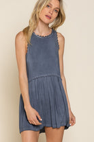 POL Sweet and Simple Babydoll Knit Tank Top MIDNIGHT BLUE POL