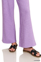 Zenana Dusty Blue Cotton Slub Top & Pants Set