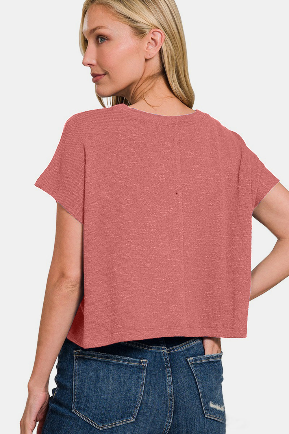 Zenana Winter Rose Round Neck Short Sleeve T-Shirt Trendsi