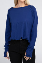 Zenana Cotton Raglan Sleeve Thumbhole Top ZENANA