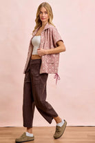 BiBi Vintage Mocha Washed Terry Pants with Pockets