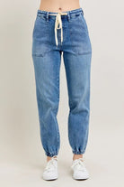 Judy Blue Medium Washed High Waist Denim Jogger MD