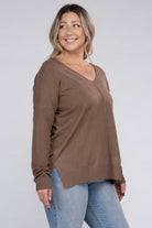 Zenana Plus Garment Dyed Front Seam Sweater ZENANA