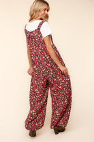 Haptics Navy Floral Print Baggy Overall Jumpsuit Jumpsuit & Rompers