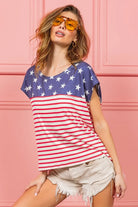 BiBi Star Printed with Stripe Combo Top