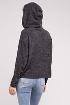 Zenana Hooded Brushed Melange Hacci Sweater ZENANA