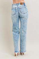 Judy Blue High Waisted Mineral Wash Distressed 90's Straight Jeans