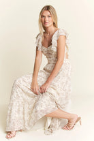 Jade By Jane Ruffle Sleeve Tiered Maxi Dress
