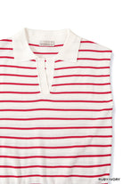 Zenana Viscose Striped Collared Sweater Vest