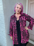 Jodifl Hot Pink Leopard Print Jacket Coats & Jackets