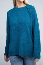 Zenana Raglan Chenille Long Sleeve Sweater ZENANA