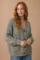 Haptics Beach Bonfire Button Down Cardigan in Olive